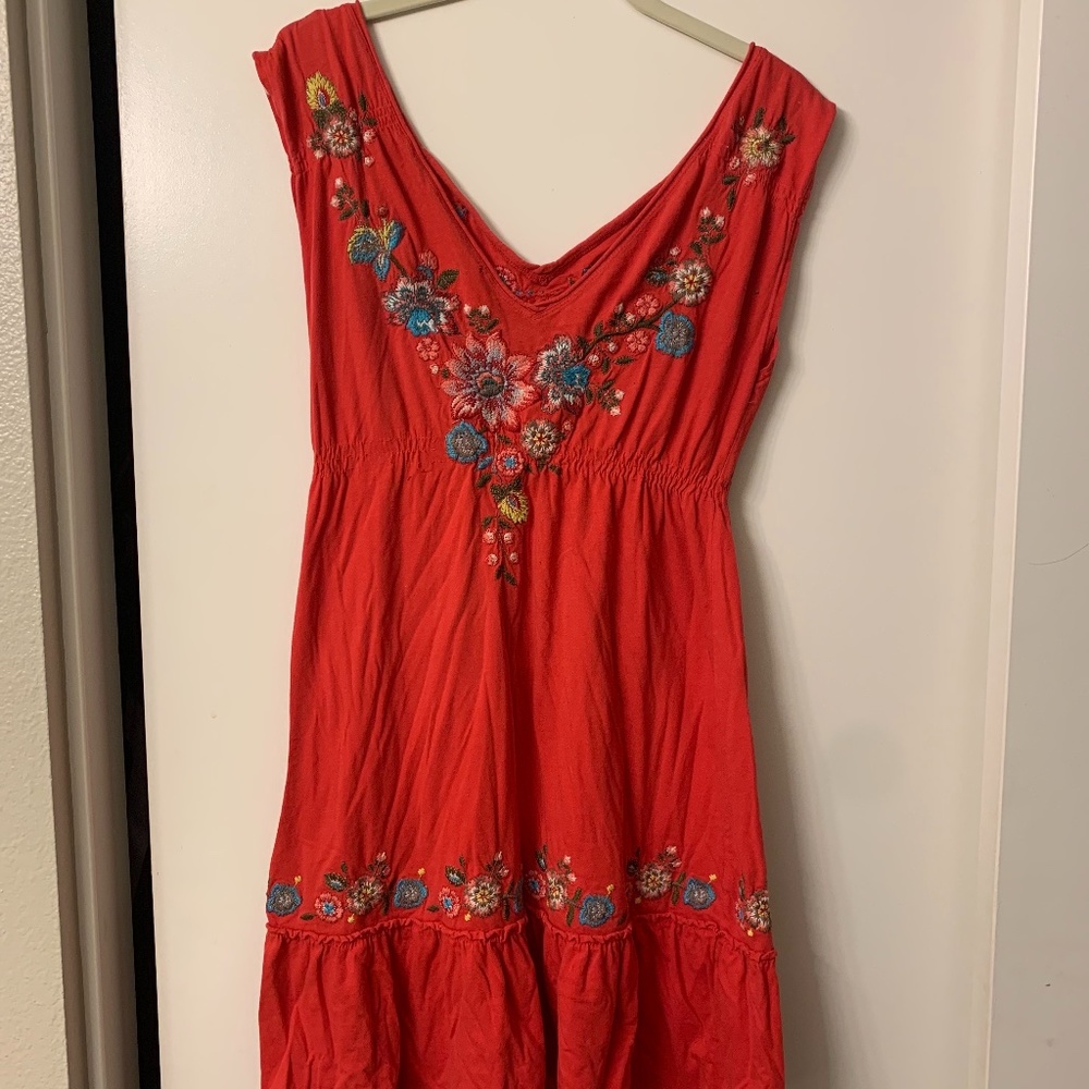 Johnny Was Senorita Red Dress